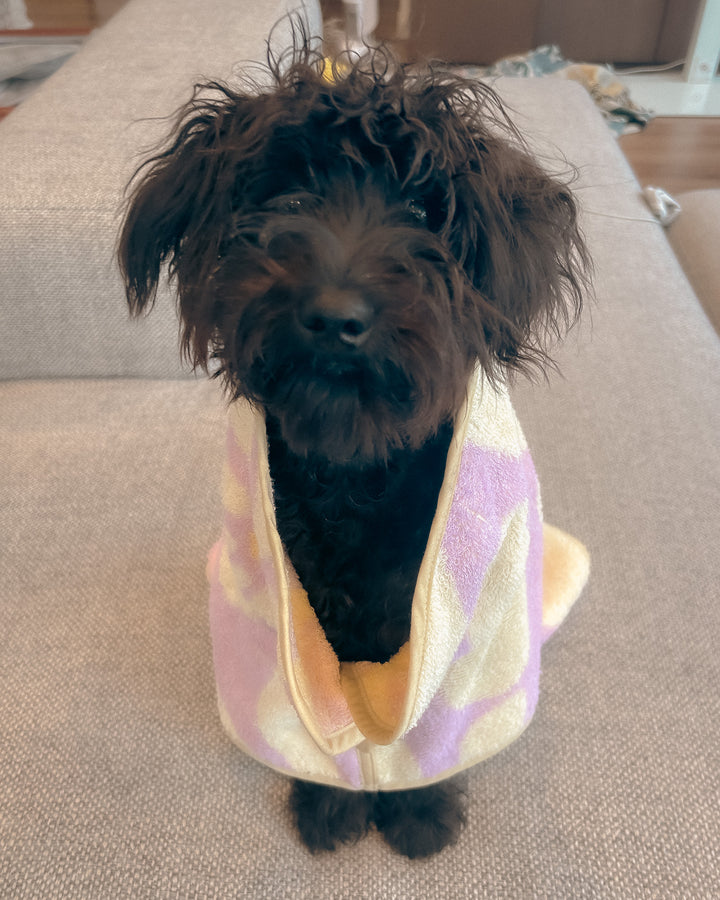 Dog Robe - Lavender Flower -