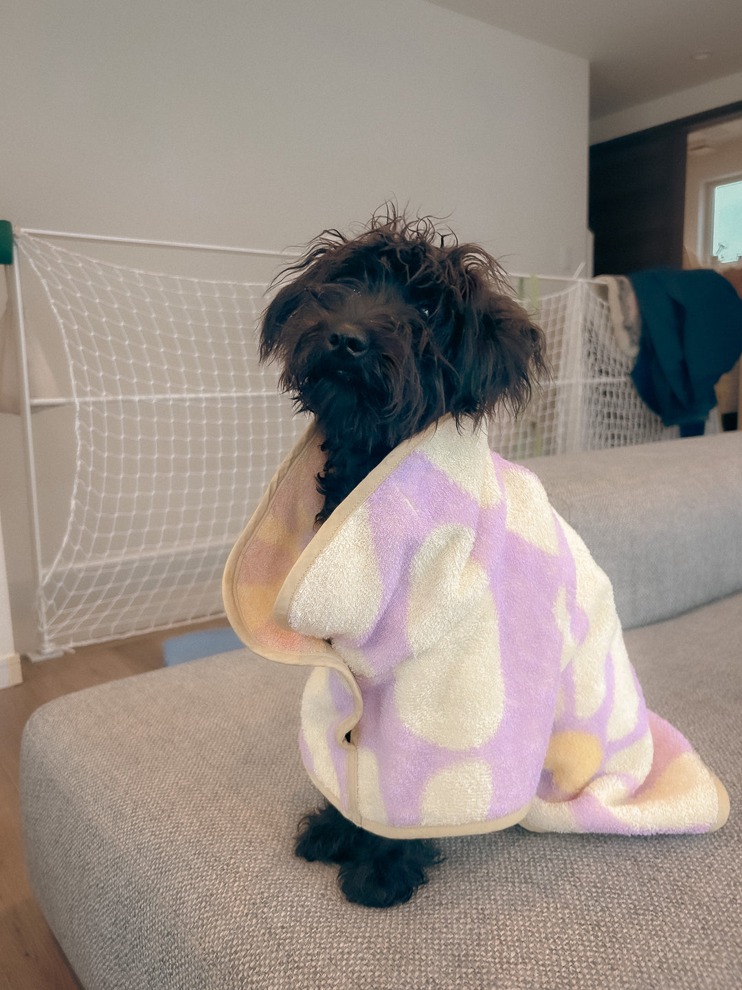 Dog Robe - Lavender Flower -