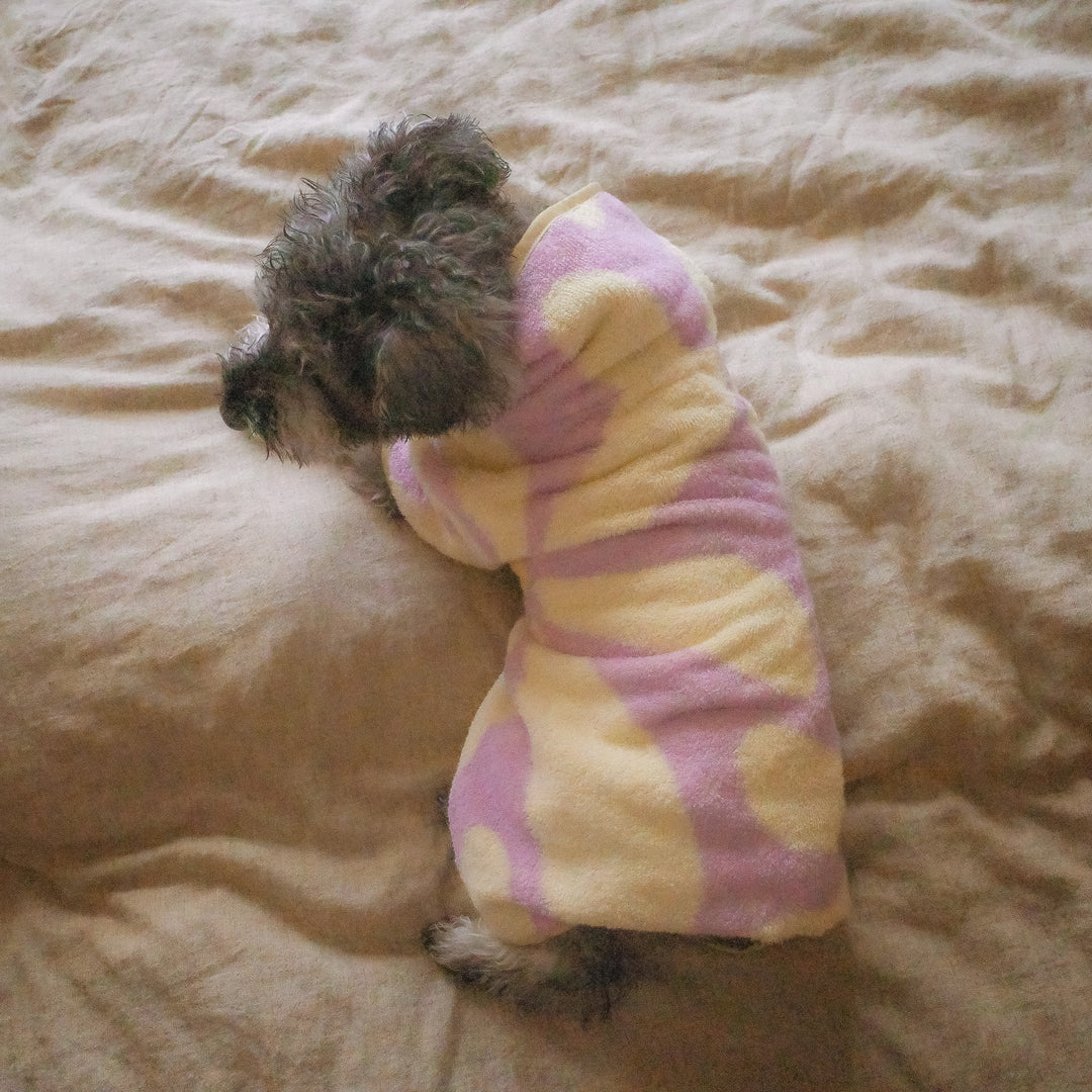 Dog Robe - Lavender Flower -