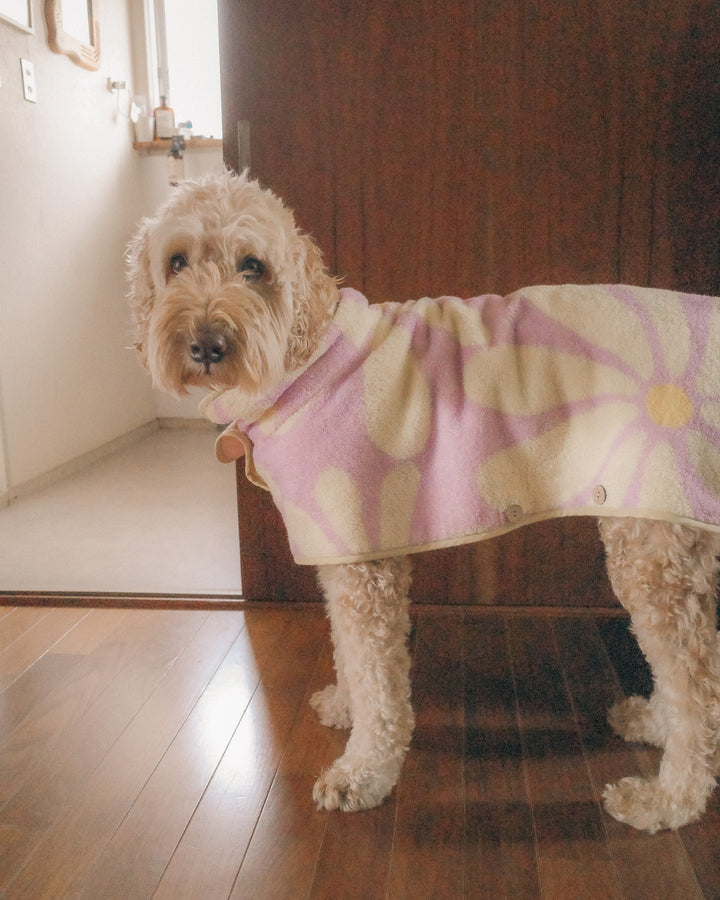 Dog Robe - Lavender Flower -